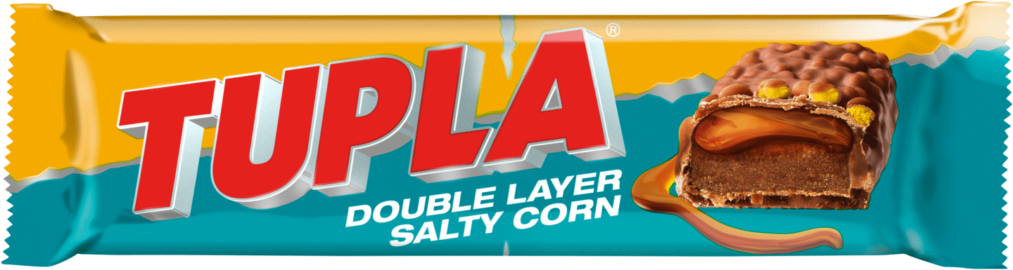 12 TUPLA DOUBLE LAYER SALTY CORN Flavor Chocolate Bars Candy Sweets 48g
