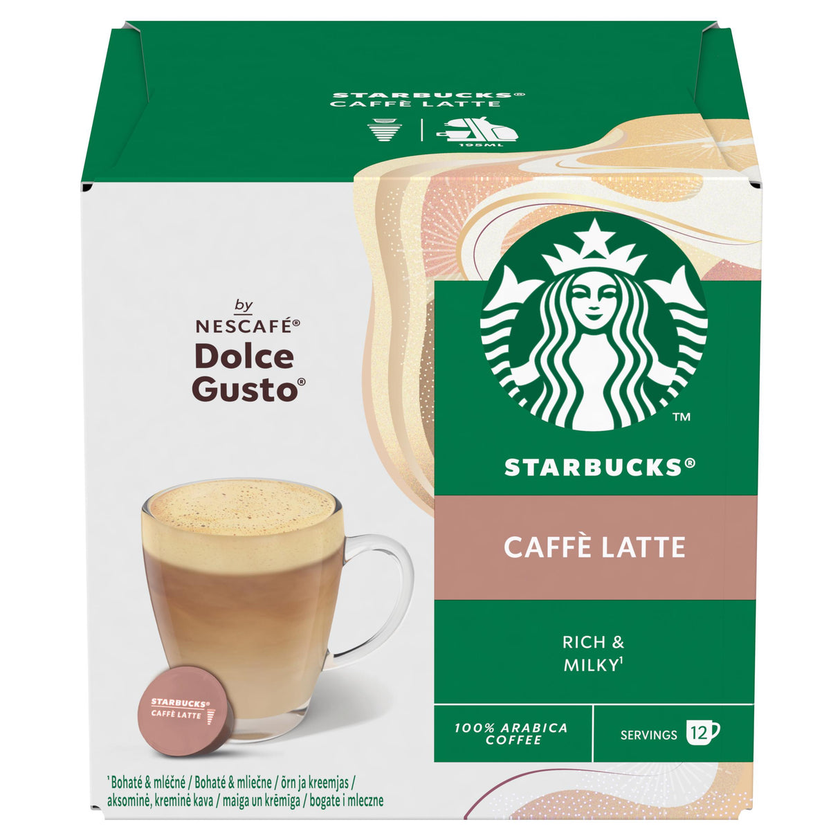 STARBUCKS CAFFE LATTE Dolce Gusto Compatible Coffee Capsules