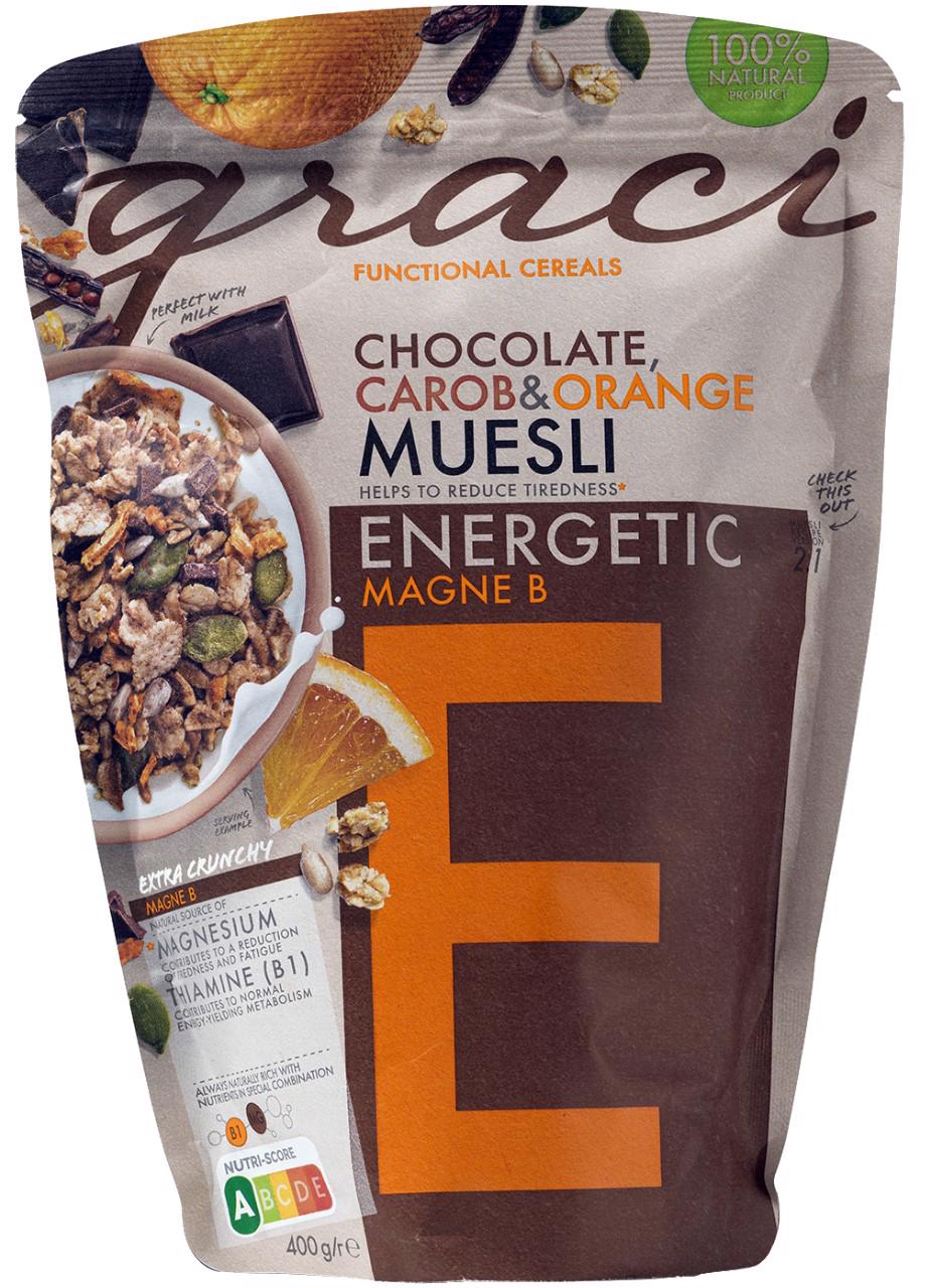 GRACI ENERGETIC Functional Cereals Muesli with Chocolate, Carob & Orange 400g