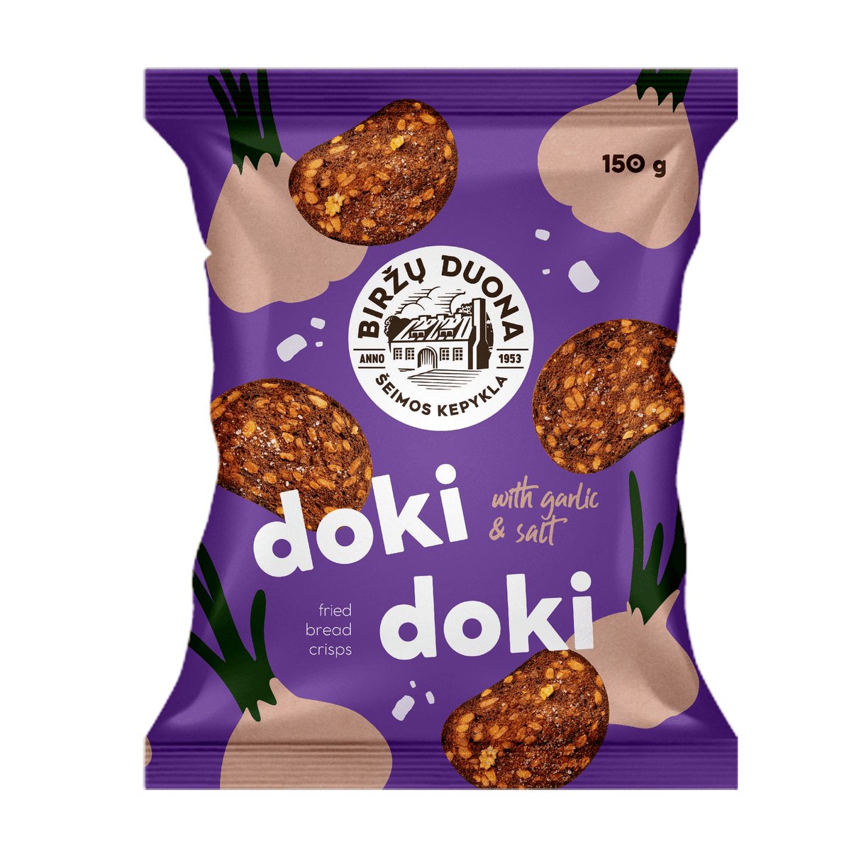 DOKI DOKI Garlic & Salt Flavor Fried Bread Crisps 150g