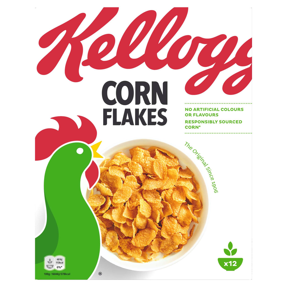 KELLOGGS CORN FLAKES Breakfast Cereal 375g