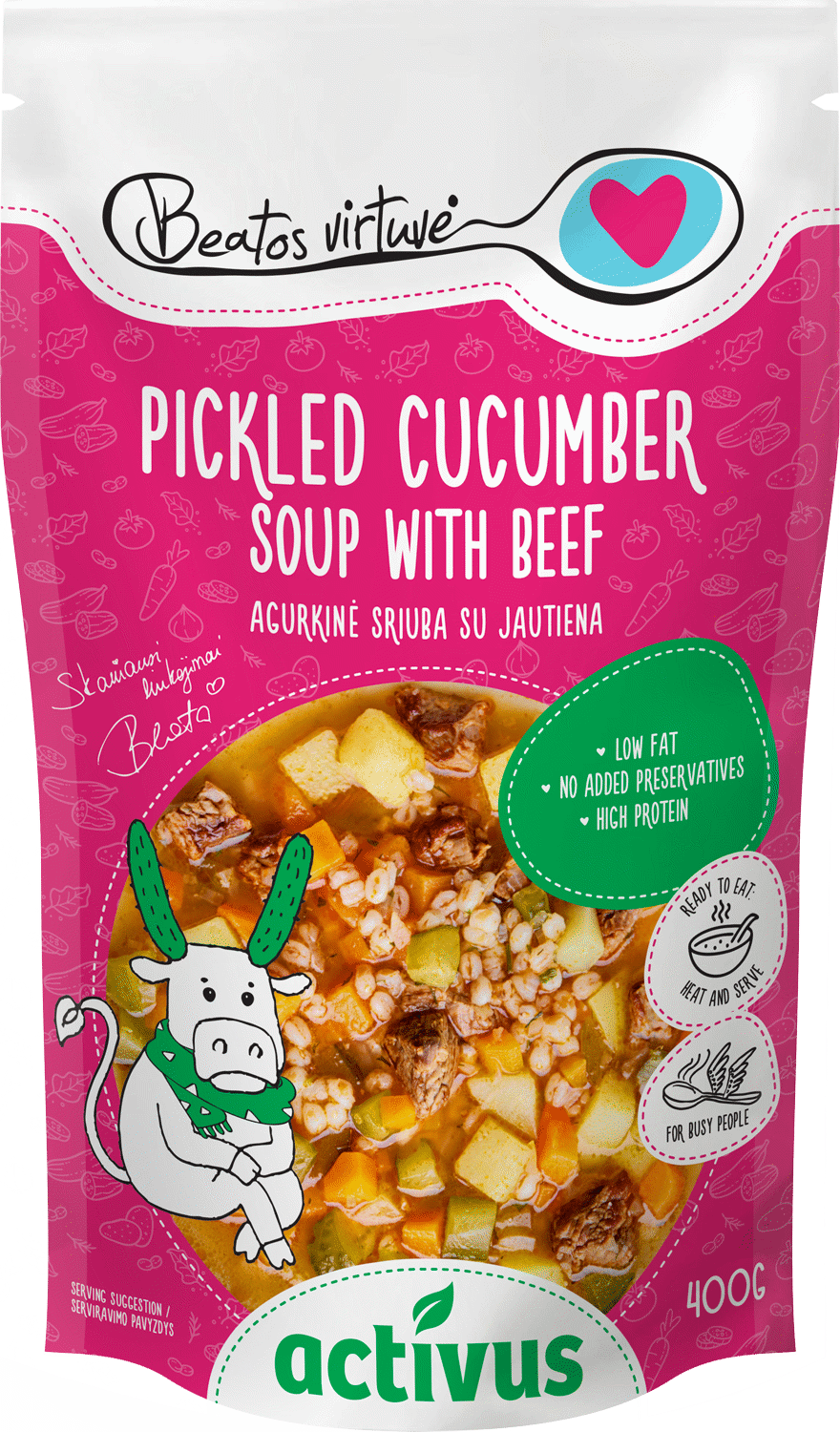 ACTIVUS ORGANIC Instant Pickled Cucumber Soup with Beef 400g