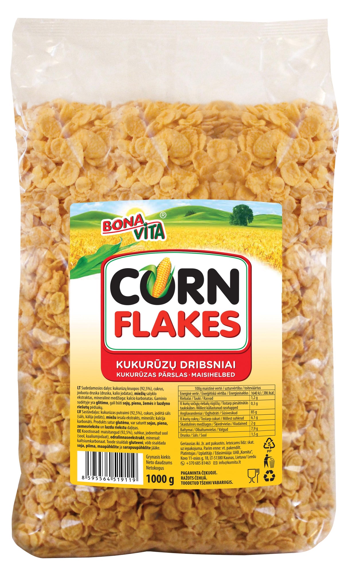 BONA VITA Corn Flakes Breakfast Cereal 1kg