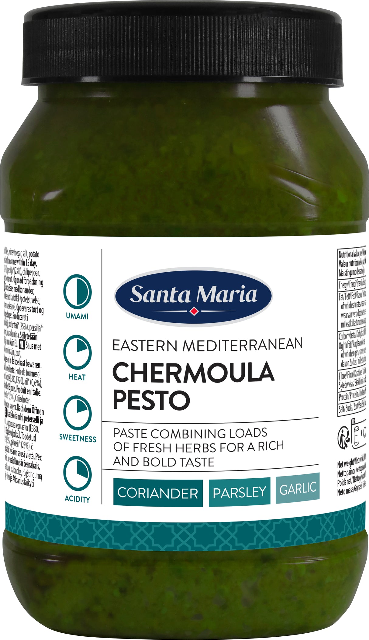 SANTA MARIA CHERMOULA PESTO Coriander Parsley Garlic Sauce 980g 34.5oz