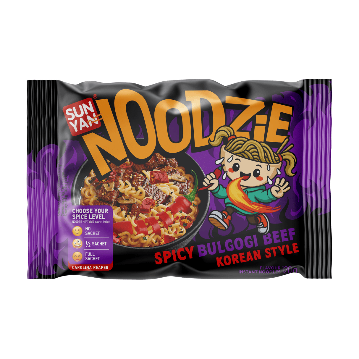 SUN YAN NOODZIE Spicy Bulgogi Beef Flavor Korean Style Instant Ramen 120g 4.2oz