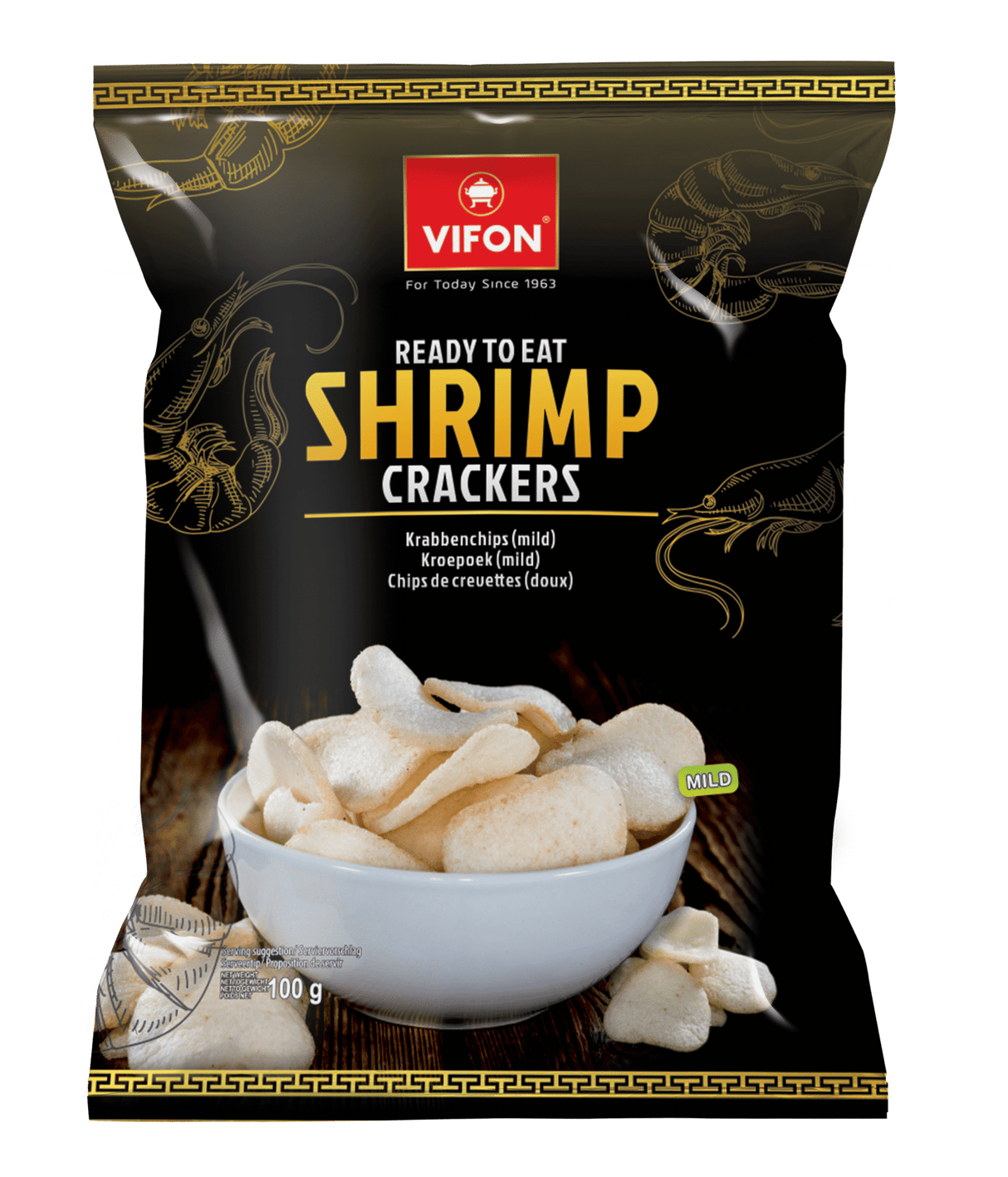 VIFON Shrimp Crackers Mild Flavor 6 x 100g