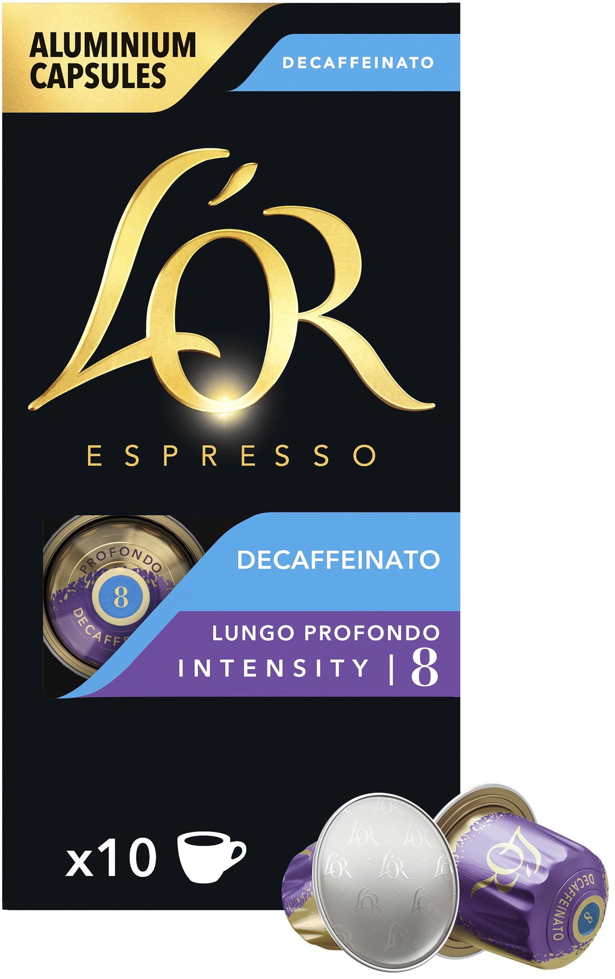 L'OR ESPRESSO DECAFFEINATO LUNGO PROFONDO Coffee Capsules for Nespresso 52g