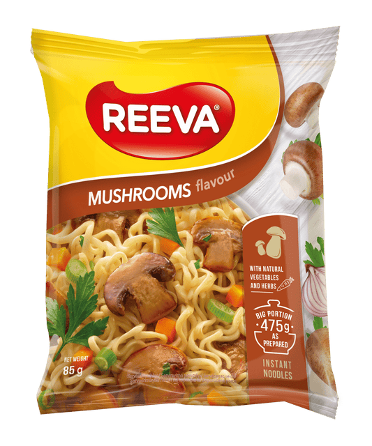 REEVA MUSHROOM Flavor Instant Ramen Noodle Soup Pack (Rollton) 85g 3oz