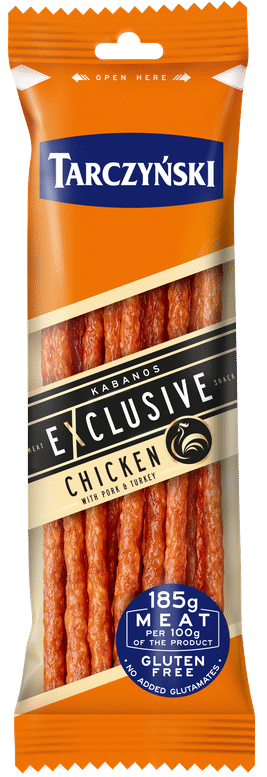 TARCZYNSKI CHICKEN Hot Smoked Cabanossi Sausages 105g
