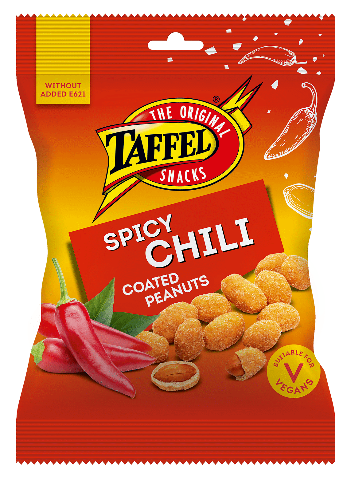 TAFFEL SPICY CHILI Flavor Coated Peanuts 6 x 140g