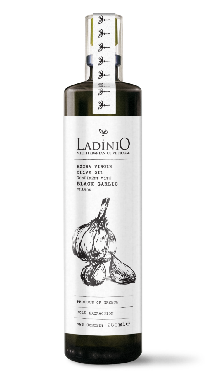LADINIO Extra Virgin Olive Oil with Black Garlic Spray Bottle 200ml 6.7 fl oz