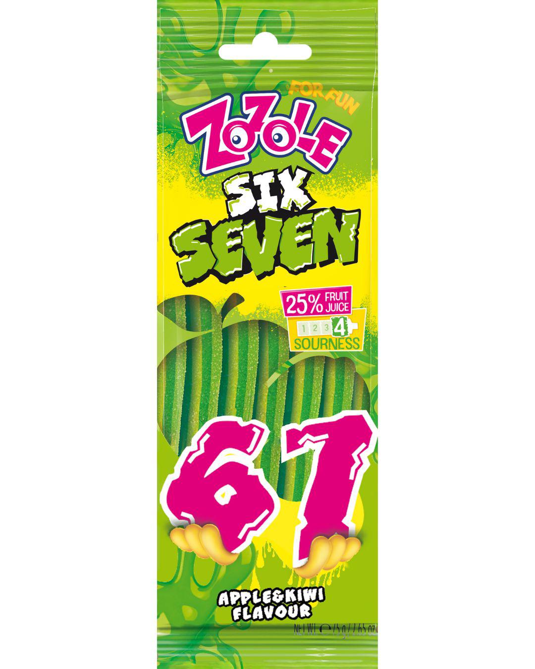 ZOZOLE SIX SEVEN 67 Sour Apple & Kiwi Flavor Gummi Candies 75g