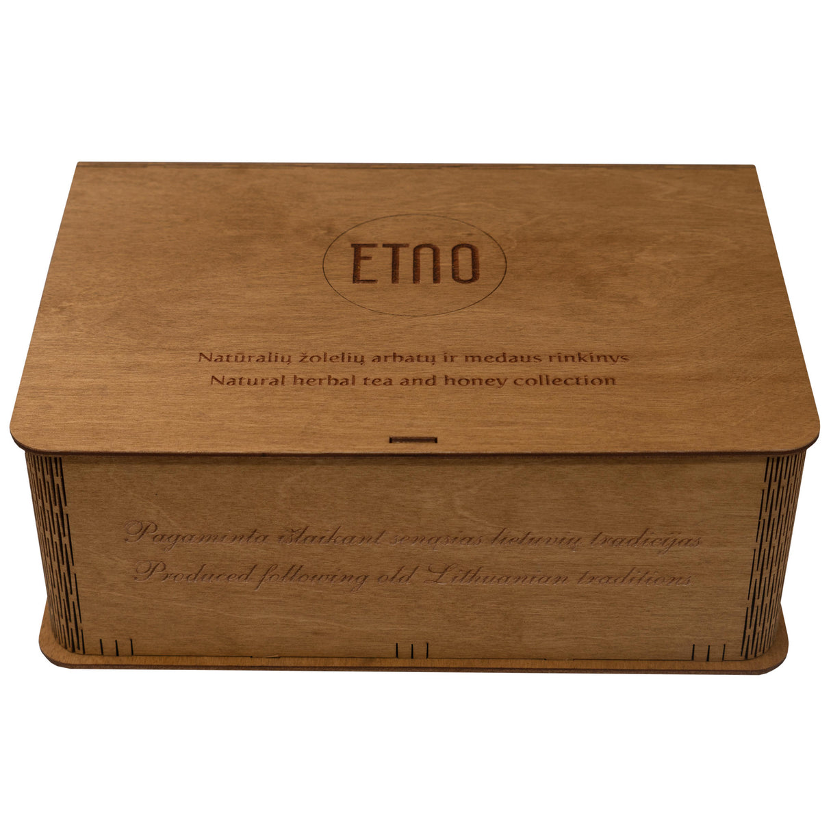 ETNO Natural Herbal Tea & Honey Collection in a Wooden Gift Box 185g