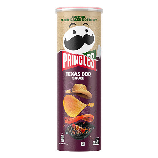 PRINGLES TEXAS BBQ SAUCE Flavor Potato Chips Paper-Based Bottom Tube 165g