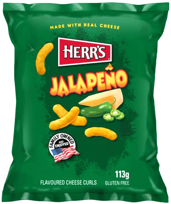 HERR'S JALAPENO Flavor Cheese Curls Puffed Snacks 113g