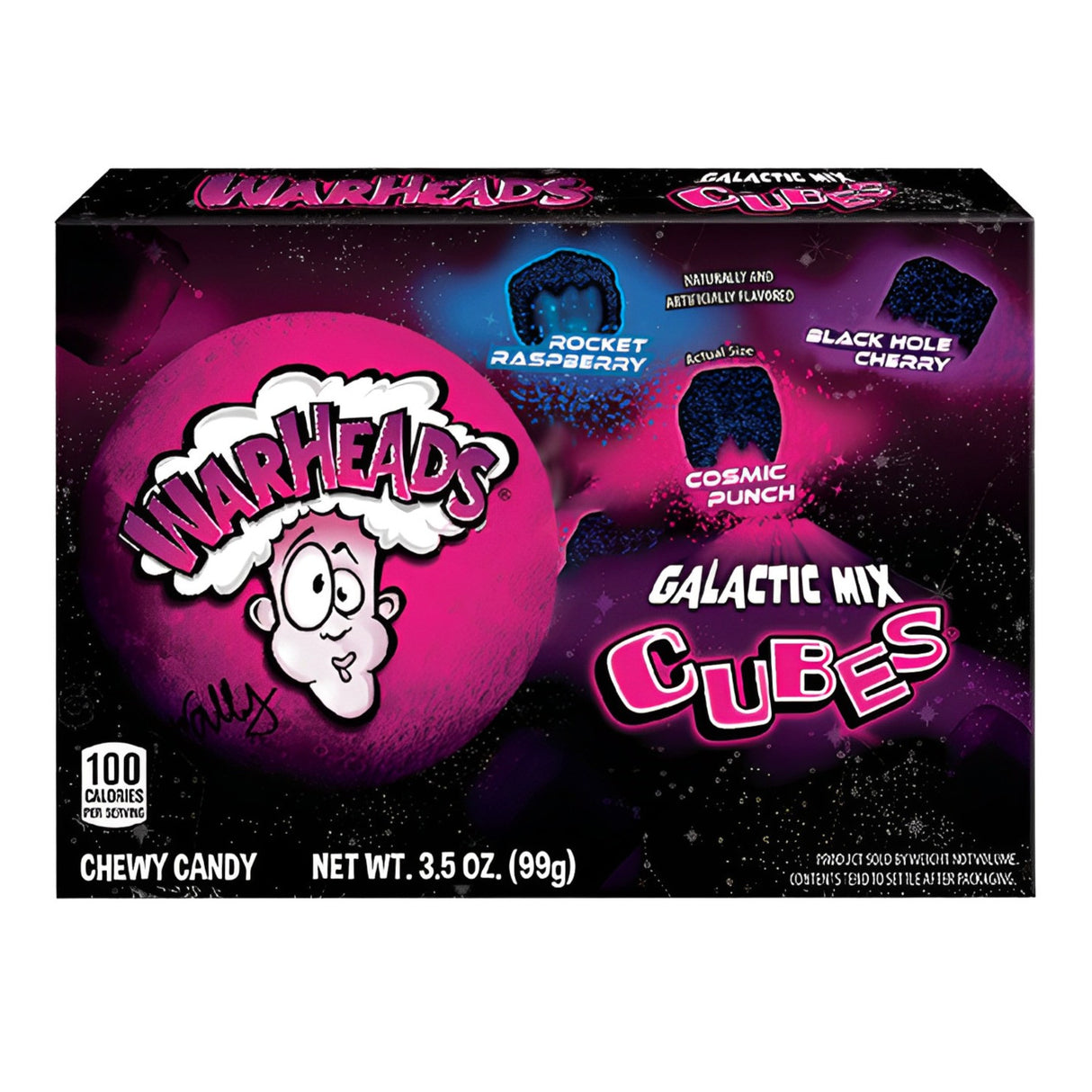WARHEADS GALACTIC CUBES Chewy Gummi Candies 99g