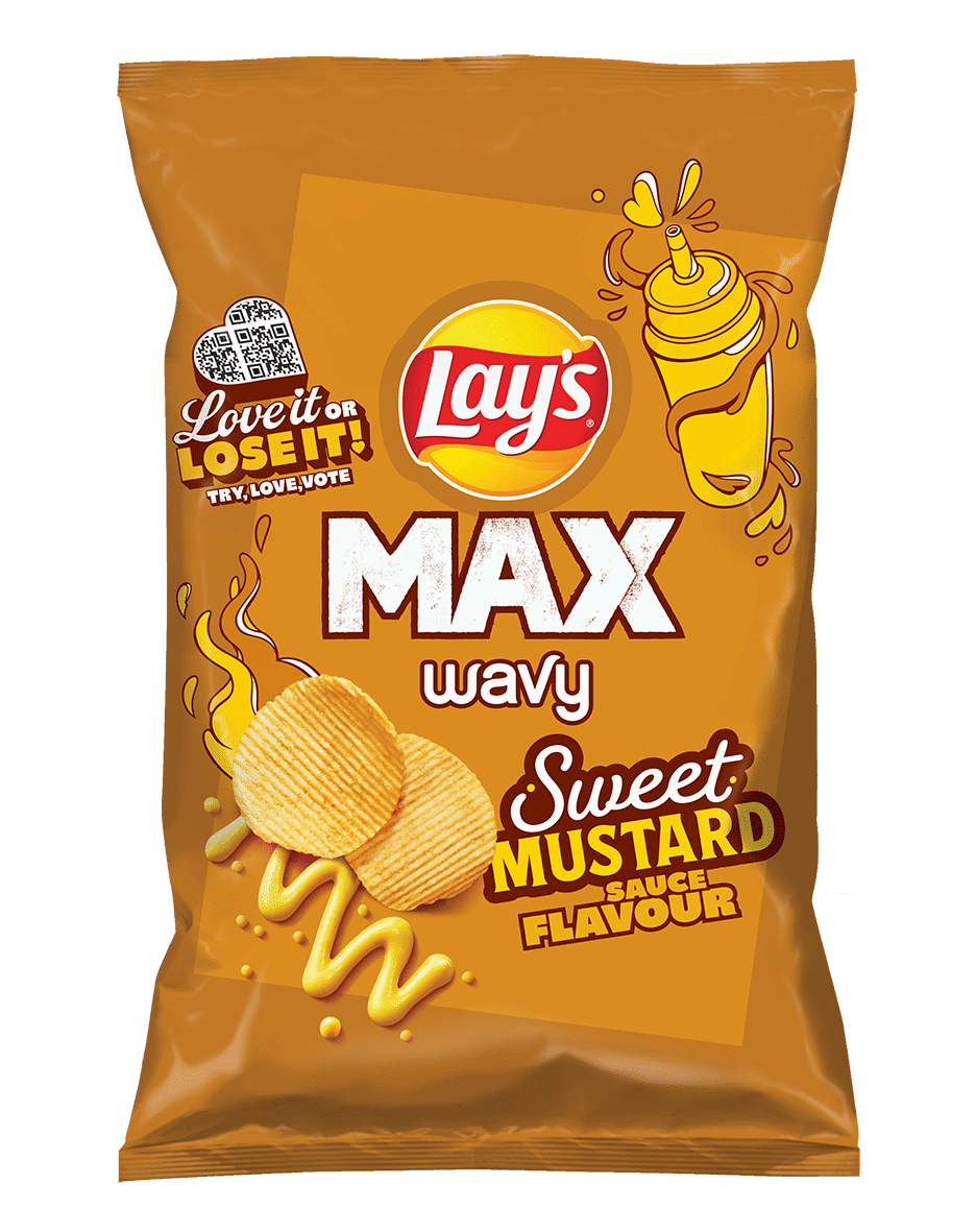 LAYS MAX WAVY SWEET MUSTARD Sauce Flavor Potato Chips 120g 4.2oz