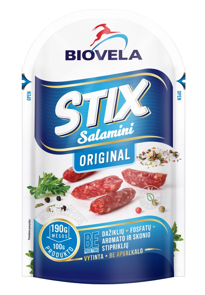 STIX SALAMINI ORIGINAL Cured Mini Pork Sausages 80g
