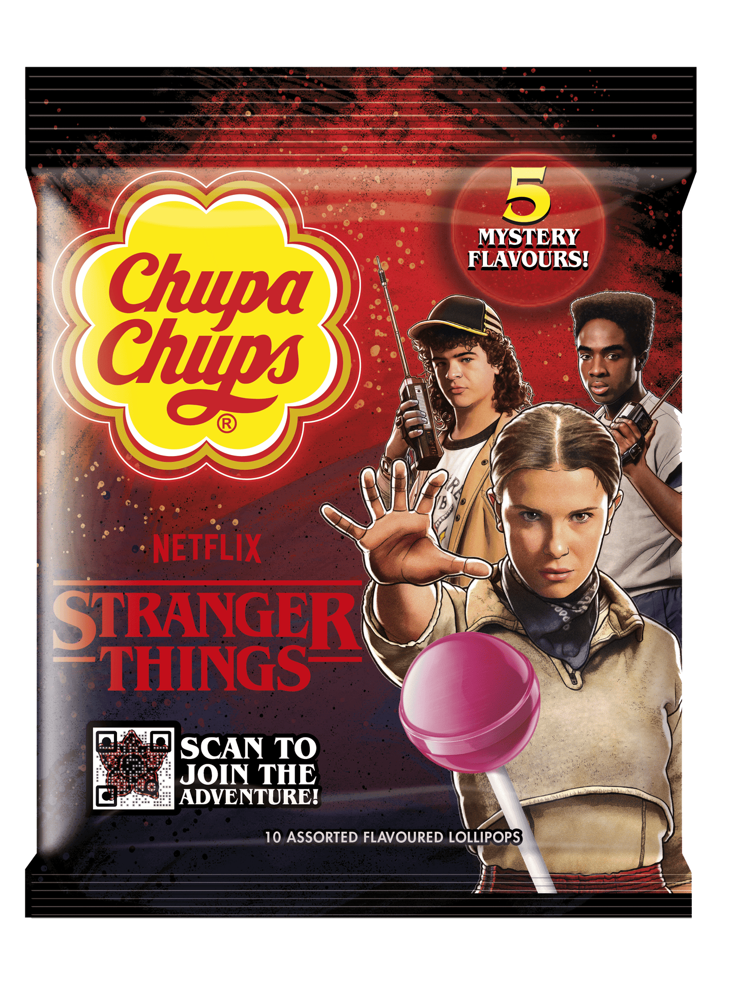 CHUPA CHUPS STRANGER THINGS Edition Assorted Mystery Flavor Lollipops 120g
