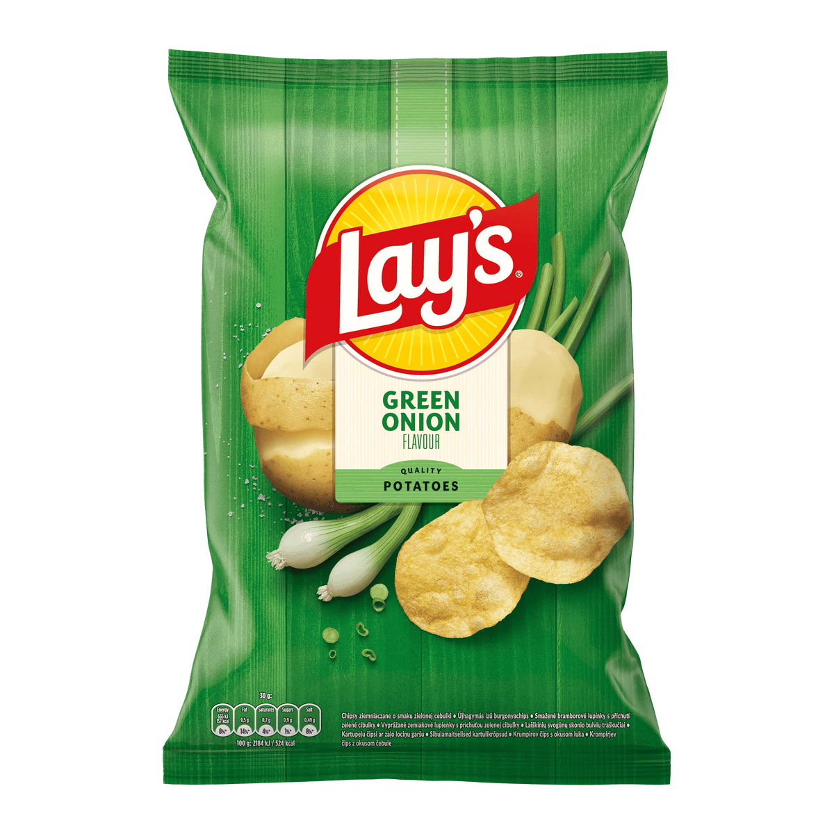 LAYS GREEN ONION Flavor Potato Chips 12 x 130g 4.6oz