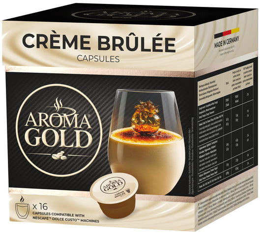 AROMA GOLD CREME BRULEE Flavor Instant Coffee Box Dolce Gusto Capsules 256g