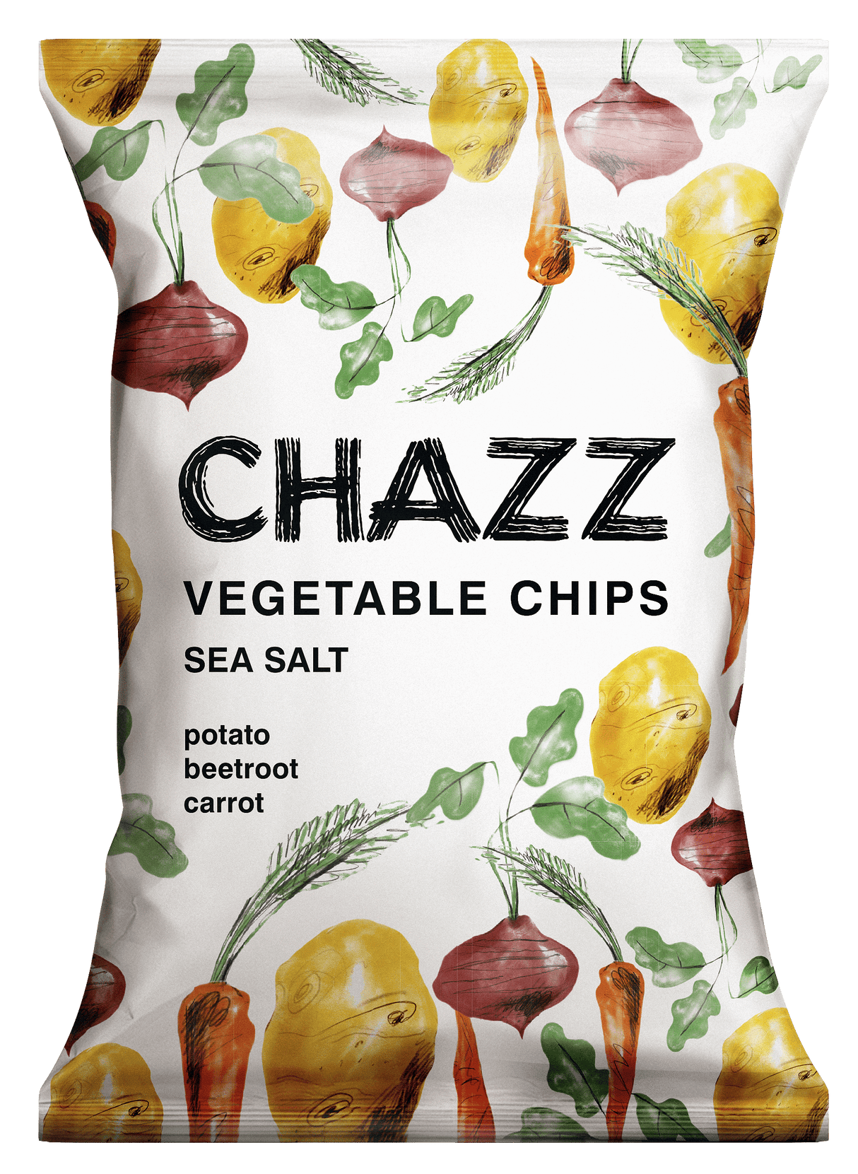 CHAZZ Vegetable Chips Potato Beetroot Carrot with Sea Salt 75g