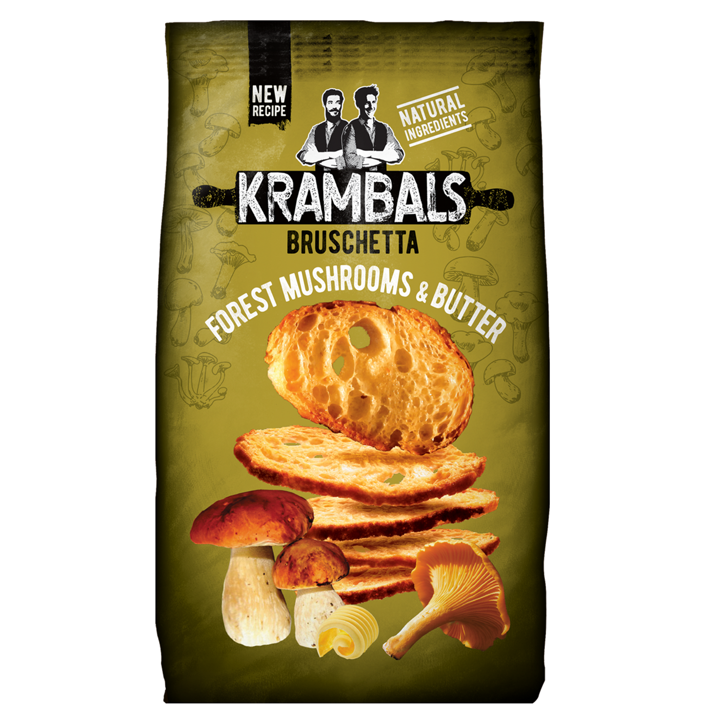 KRAMBALS BRUSCHETTA Forest Mushroom & Butter Flavor Baked Bread Snacks 70g