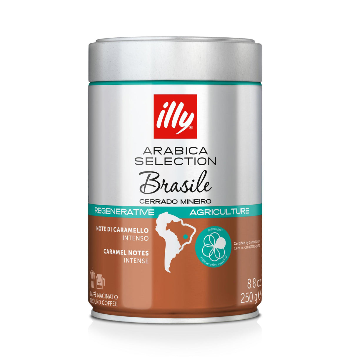 ILLY BRASILE Ground Coffee Intense Caramel Notes 250g 8.8oz
