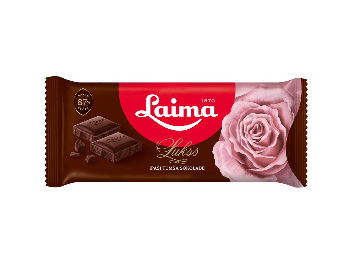 LAIMA LUKSS 87% Cococa Dark Chocolate Bar 90g