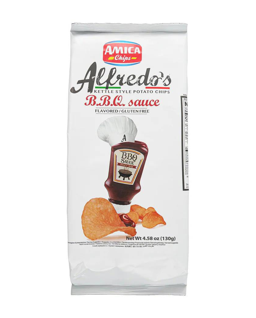 AMICA Alfredos BBQ Sauce Flavor Kettle Style Potato Chips 130g 4.5oz