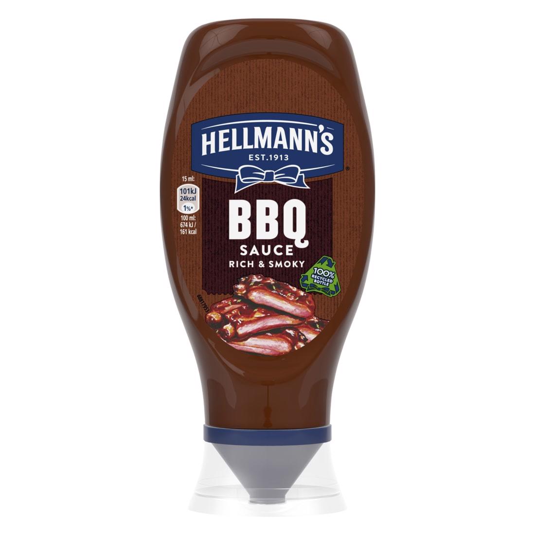HELLMANNS Rich & Smoky BBQ Sauce Bottle 430ml 14oz