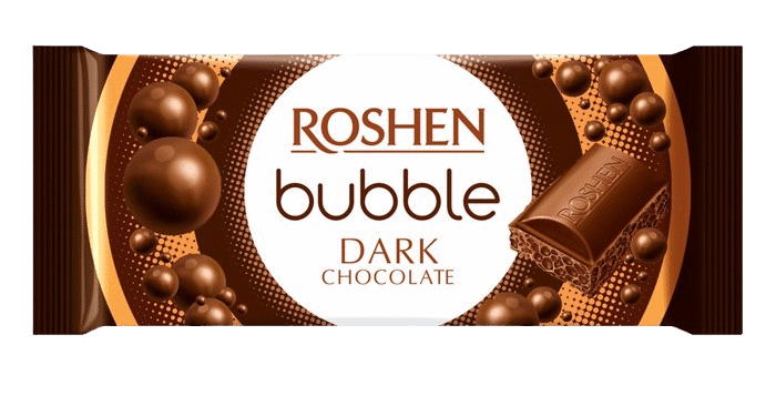 3 ROSHEN BUBBLE White Dark & Milk Chocolate Bars Ukrainian Sweets 80g 2.8oz
