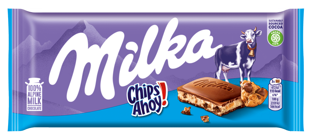 MILKA CHIPS AHOY! Alpine Milk Chocolate Bar 100g