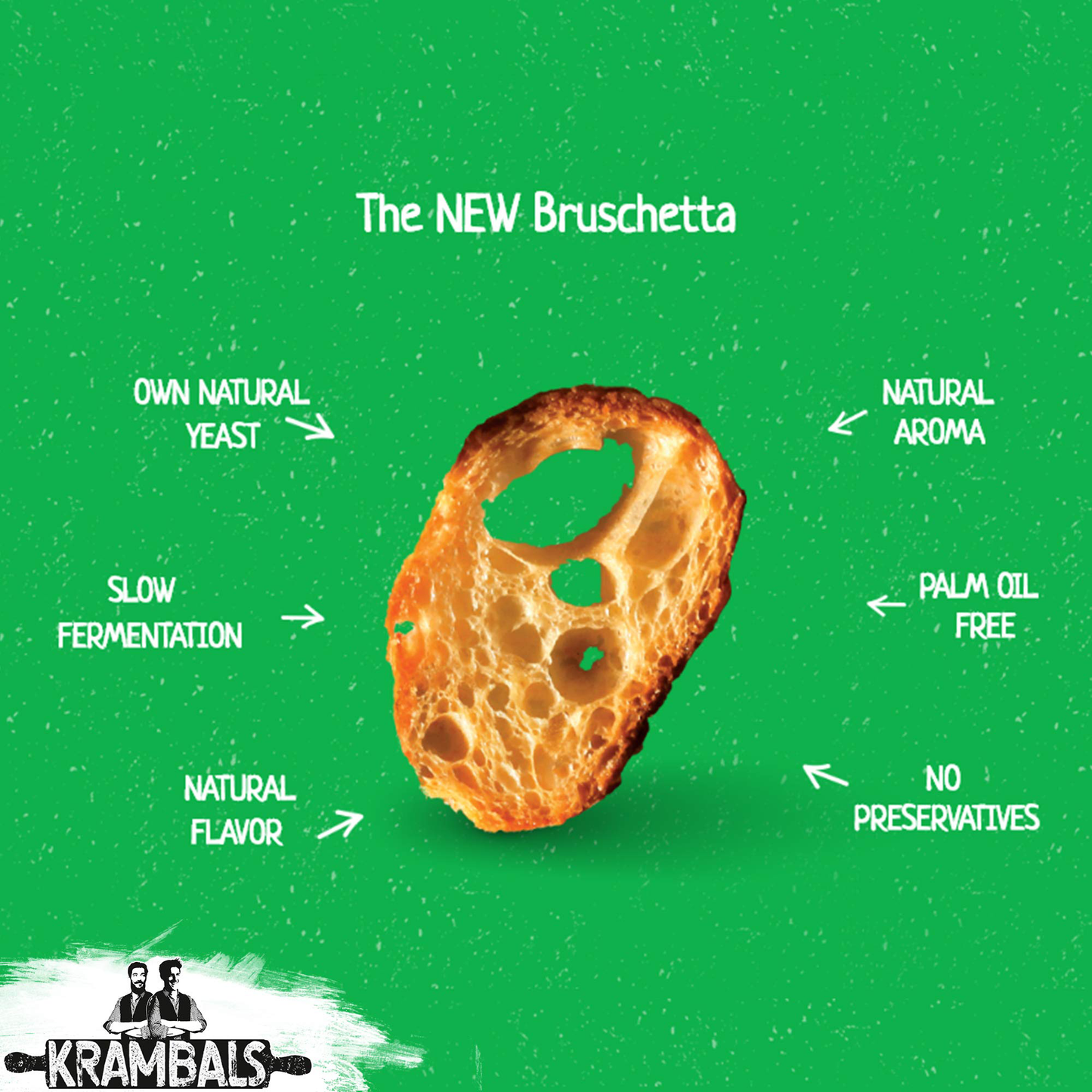 KRAMBALS BRUSCHETTA Forest Mushroom & Butter Flavor Baked Bread Snacks 70g