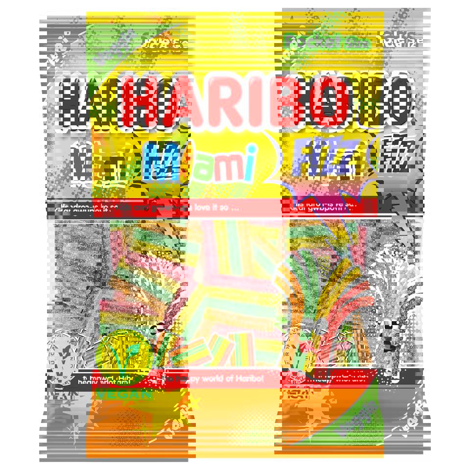 HARIBO MIAMI FIZZ Sugar Coatet Gummi Candy Bag 85g 3oz