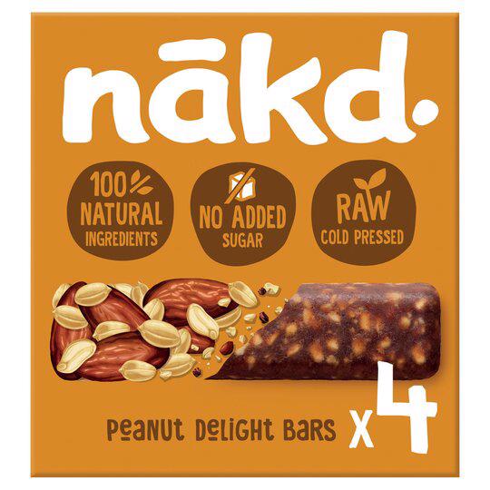 NAKD. Peanut Delight Flavor 100% Natural Cereal Bars 140g