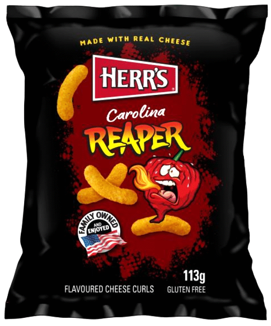 HERR'S CAROLINA REAPER Flavor Cheese Curls Puffed Snacks 113g