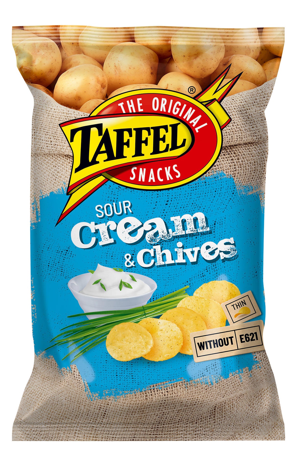 TAFFEL SOUR CREAM & CHIVES Flavor Potato Chips 130g 4.6oz