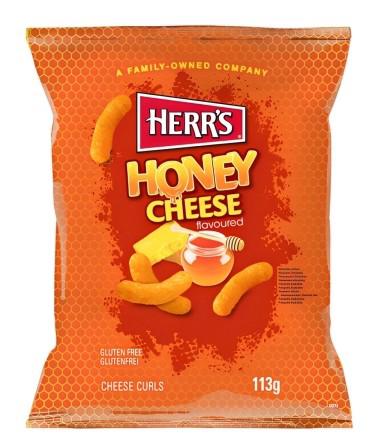 HERR'S HONEY CHEESE Flavor Cheese Curls Puffed Snacks 113g