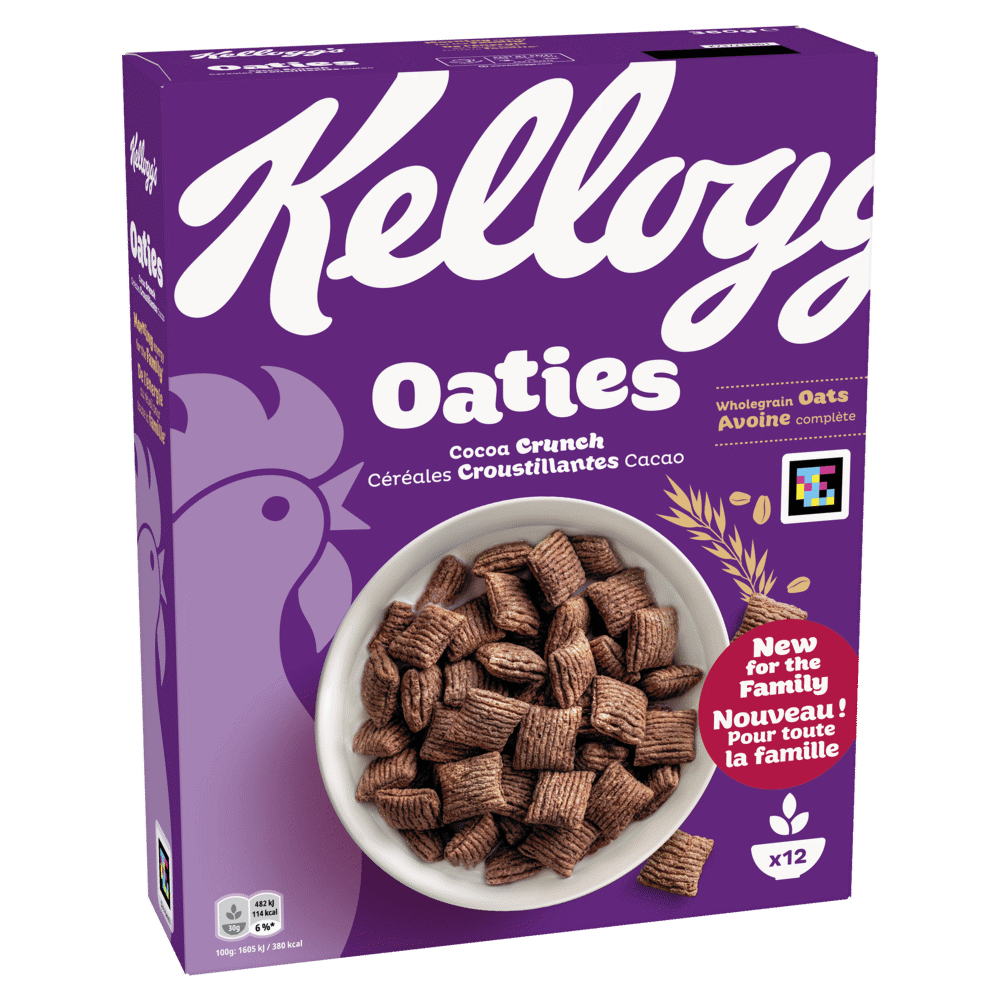 KELLOGGS OATIES Cocoa Crunch Breakfast Cereal 360g