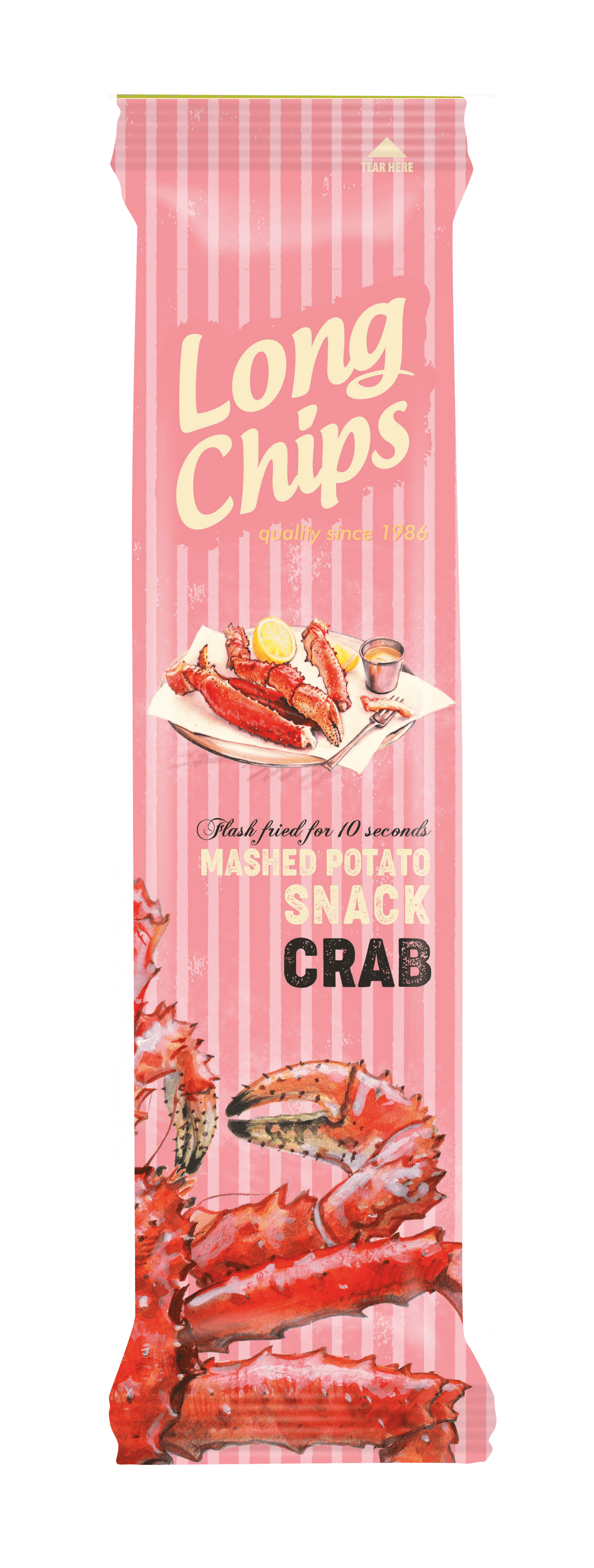 LONG CHIPS CRAB Flavor Thin Potato Chips 75g 2.65oz