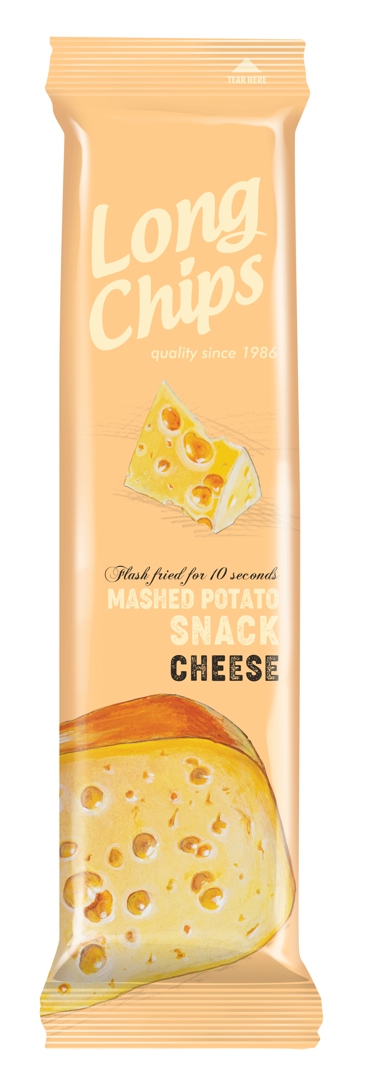 LONG CHIPS CHEESE Flavor Mashed Potato Snack 75g 2.65oz