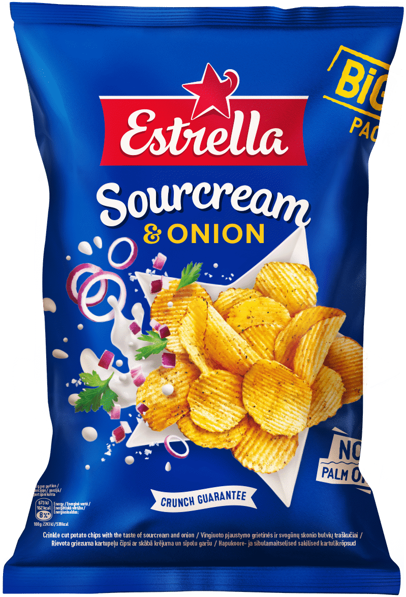 ESTRELLA Sour Cream & Onion Flavor Potato Chips 180g