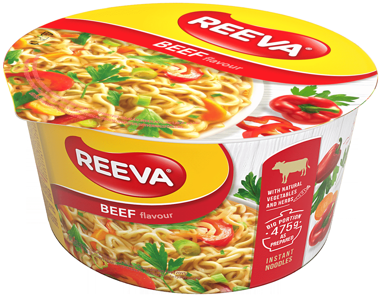 REEVA BEEF Flavor Instant Noodles with Natural Vegetables & Herbs 75g