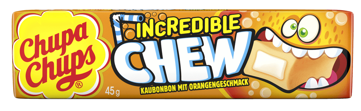 CHUPA CHUPS Incredible Chew Orange Flavor Chewy Candies 45g