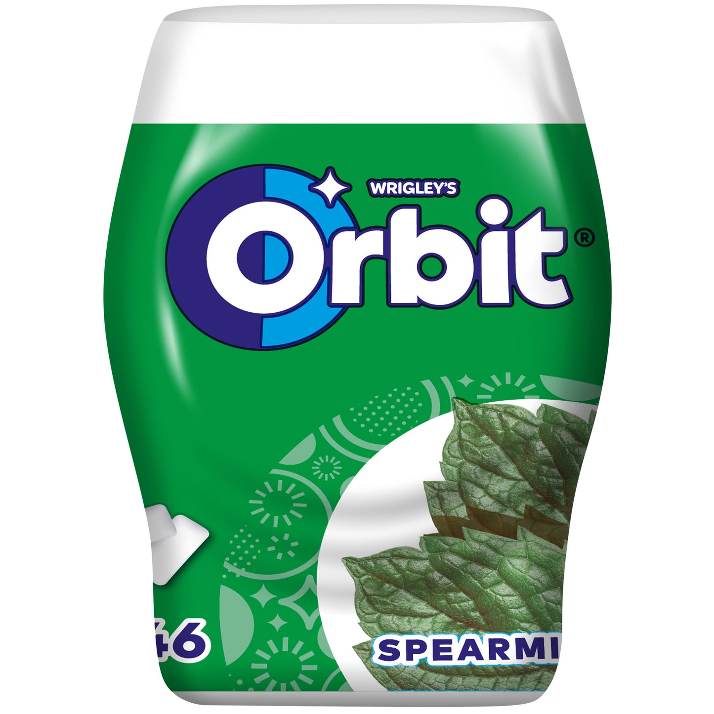 WRIGLEY'S ORBIT SPEARMINT Tub Sugarfree Refreshing Chewing Gum 64g 2.25oz