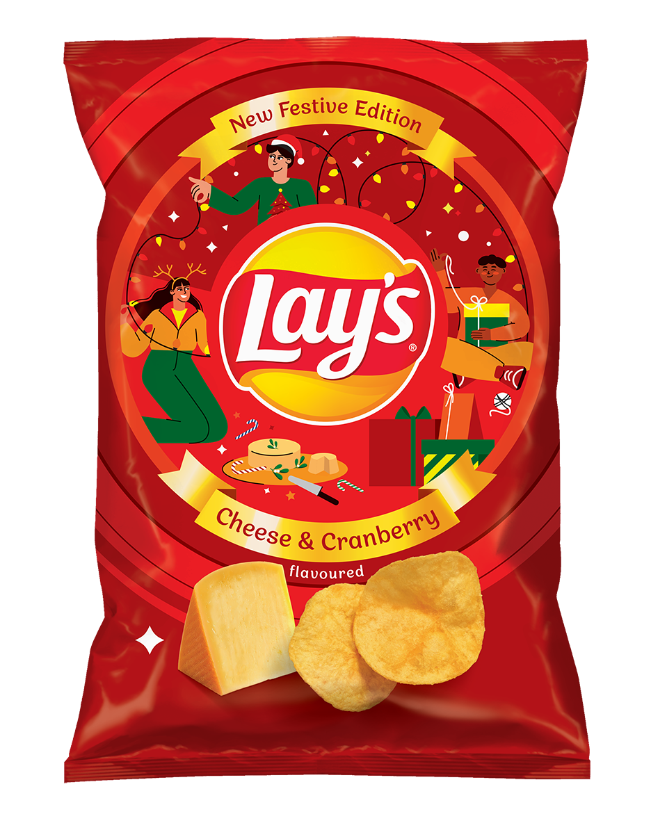 LAYS Potato Chips Bundle CHEESE & CRANBERRY + APPLE & CARAMEL Flavors 130g