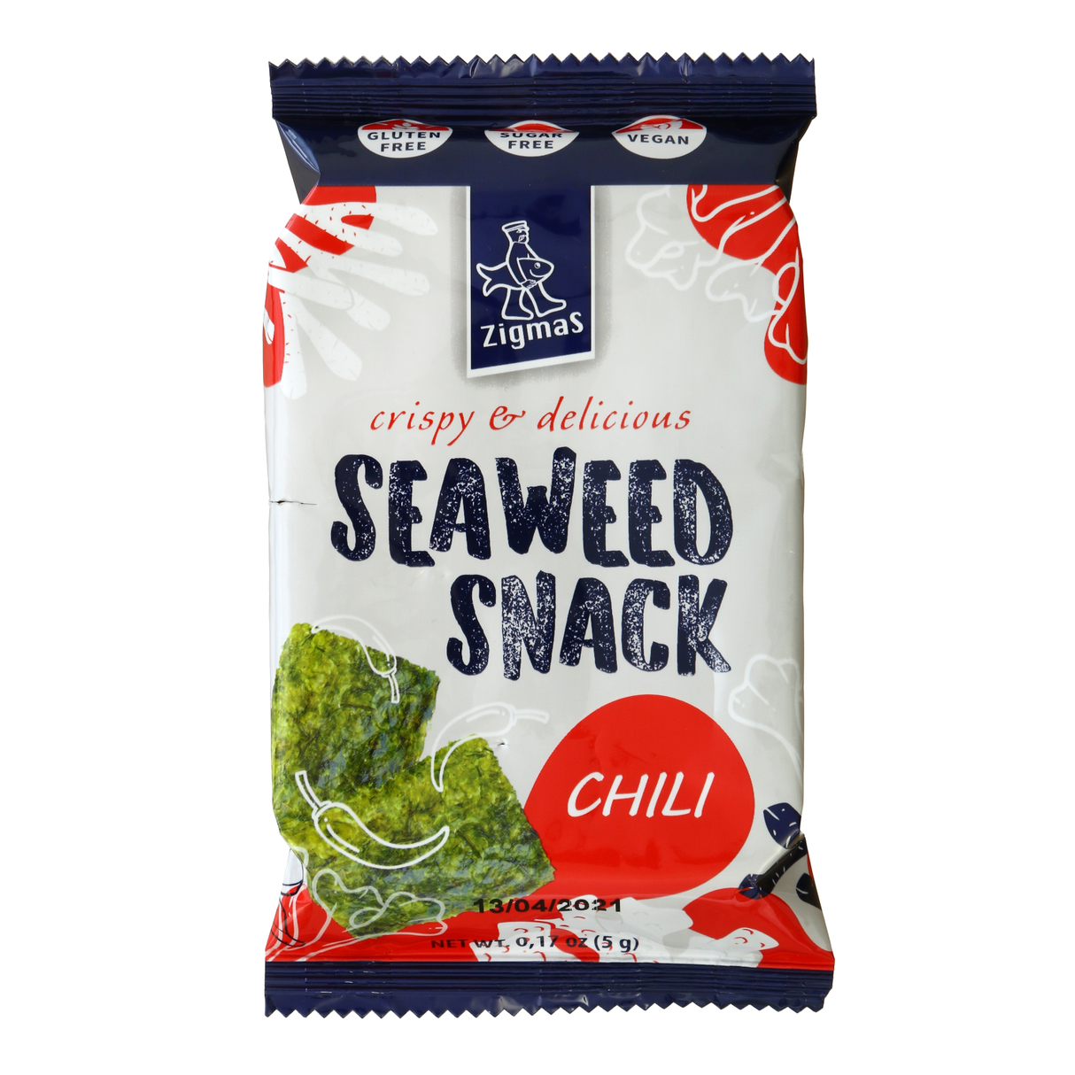 Zigmas Crispy & Delicious Seaweed Snack Chili Flavor 5g