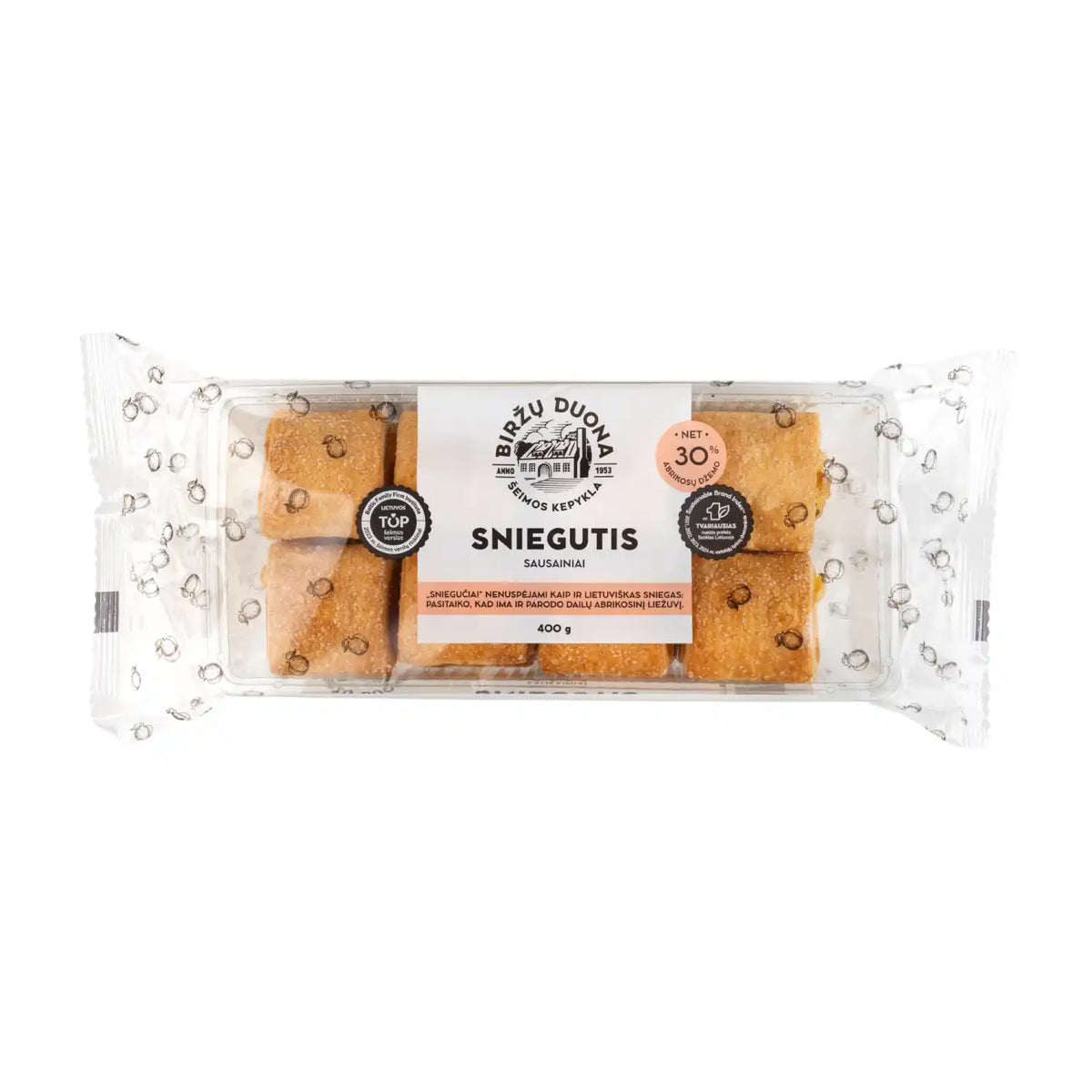 BIRZU DUONA SNIEGUTIS Cookies with Apricot Filling 400g