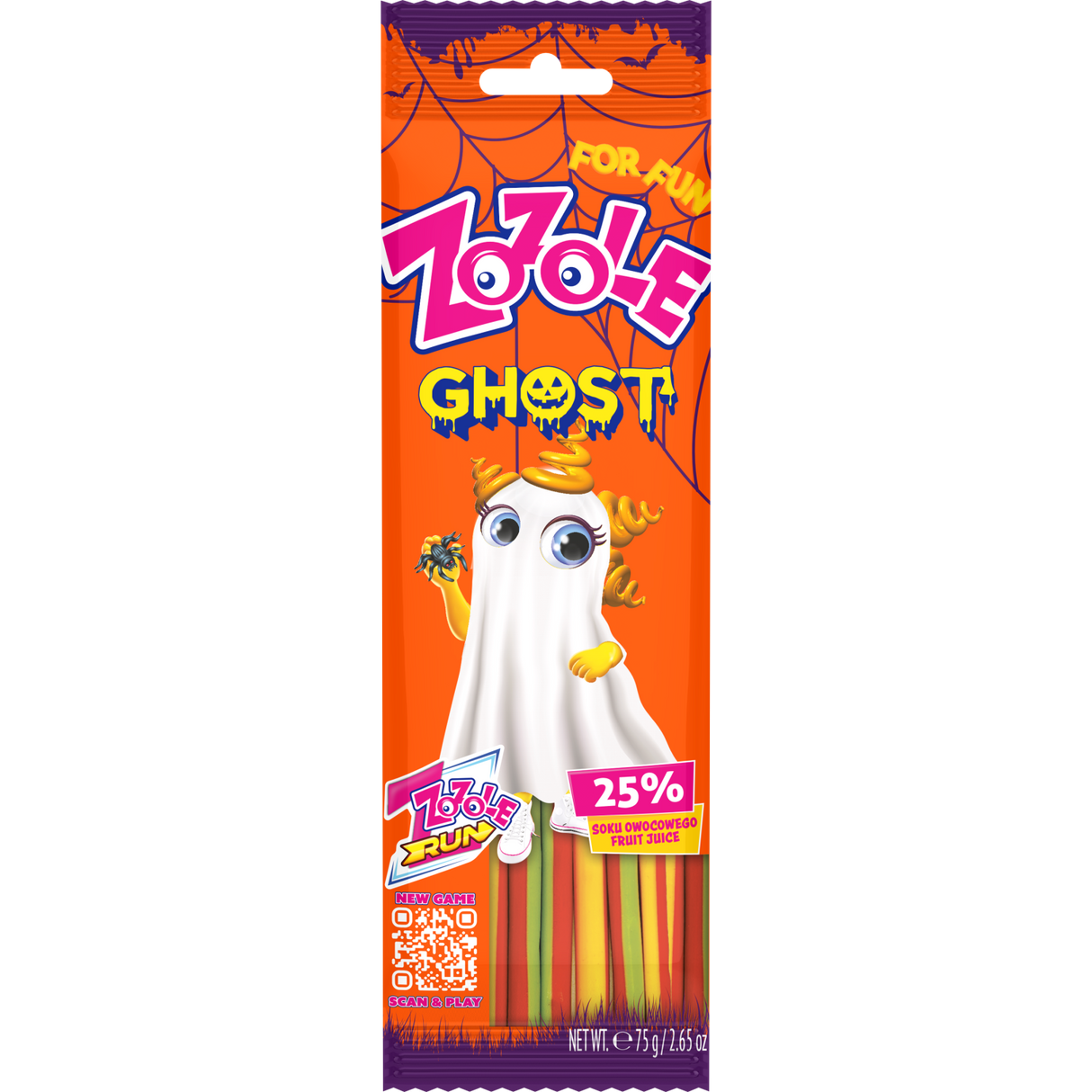 ZOZOLE GHOST Fruit Flavor Sticks Gummi Candies 75g